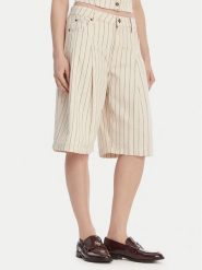 Guess Jeans Szorty jeansowe W6GDY5 D7961 Écru Loose Fit. Szorty damskie Guess Jeans, z aplikacjami, z bawełny. Za 349.99 zł.