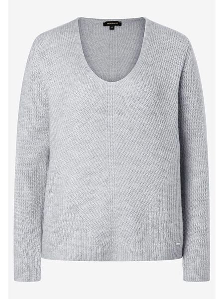 More & More Sweter w kolorze jasnoszarym rozmiar: 44. Szare swetry klasyczne damskie More & More, bez kołnierzyka. Za 86.99 zł.