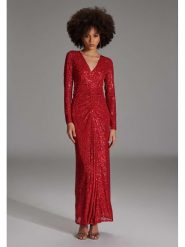 SWING Sukienka w kolorze czerwonym rozmiar: 44. Czerwone sukienki damskie Swing, bez wzorów, bez ramiączek. Za 402.20 zł.