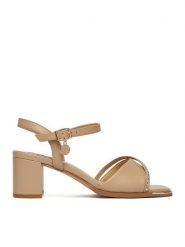 MEXX Sandały EO-WS1161-05 Beżowy. Brązowe sandały damskie Mexx, bez wzorów, ze skóry, bez obcasa, na słupku, bez zapięcia. Za 319.99 zł.