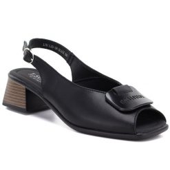 Skórzane sandały damskie na klocku czarne T.Sokolski L26-36. Czarne sandały damskie T.Sokolski, bez wzorów, ze skóry, bez obcasa, bez zapięcia. Za 189.99 zł.