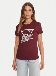 Guess T-Shirt W5YI40 I3Z14 Czerwony Regular Fit. Czerwone t-shirty damskie Guess, xs, z aplikacjami, z bawełny, bez kołnierzyka. Za 179.99 zł.