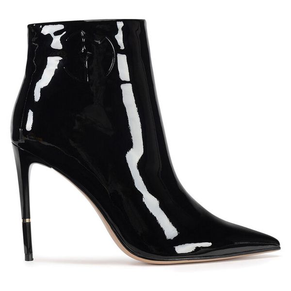 Botki Eva Minge. Czarne botki damskie Eva Minge, bez obcasa, na szpilce, bez zapięcia. Za 479.99 zł.