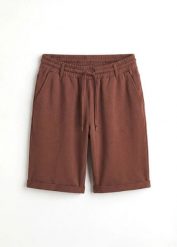 Bermudy dresowe z czystej bawełny organicznej. Brązowe spodnie dresowe damskie bonprix, bez wzorów, z bawełny. Za 79.99 zł.