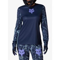 Bluza rowerowa damska Fox Ranger LS Jersey Img Print. Niebieskie bluzy damskie FOX, bez wzorów, z jersey, bez kaptura. Za 247.49 zł.