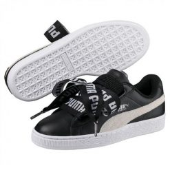 Buty do chodzenia damskie Puma Basket Heart Safari DE. Białe obuwie sportowe damskie Puma, z materiału, bez zapięcia, trekkingowe. Za 184.00 zł.
