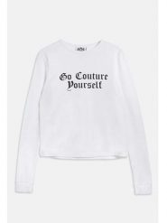 Juicy Couture Koszulka w kolorze białym rozmiar: L. Białe bluzki damskie Juicy Couture, l, bez wzorów, bez kołnierzyka, bez ramiączek. Za 118.28 zł.