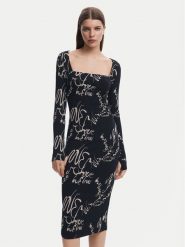 Desigual Sukienka codzienna 25SWVK05 Czarny Slim Fit. Czarne sukienki damskie Desigual, bez wzorów, z syntetyku, bez ramiączek. Za 259.99 zł.
