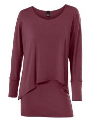 Heine Koszulka w kolorze bordowym rozmiar: 46. Czerwone bluzki damskie Heine, bez wzorów, bez kołnierzyka, bez ramiączek. Za 100.75 zł.