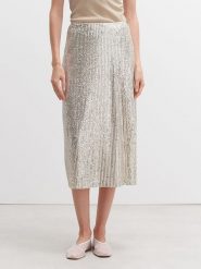 OPUS Spódnica w kolorze srebrnym rozmiar: 42. Szare spódnice damskie Opus, bez wzorów, midi. Za 167.95 zł.