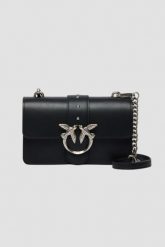 PINKO Czarna kopertówka Love One Mini St. Cl Vitello Seta. Czarne torebki wieczorowe damskie Pinko, bez wzorów, ze skóry, bez dodatków. W wyprzedaży za 1,059.99 zł.