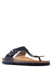 Sunbay Japonki "Camelia" w kolorze granatowym rozmiar: 38. Niebieskie klapki damskie Sunbay, bez wzorów, ze skóry, z otwartym noskiem, bez obcasa, bez zapięcia. Za 159.95 zł.