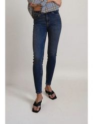Monki Dżinsy - Skinny fit - w kolorze granatowym rozmiar: W29. Niebieskie jeansy damskie Monki, z podwyższonym stanem. Za 43.99 zł.