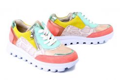 WALDLAUFER 993004909328 melon grun lightgold, półbuty damskie. Różowe półbuty damskie Waldlaufer, bez wzorów, bez obcasa, bez zapięcia. Za 584.90 zł.