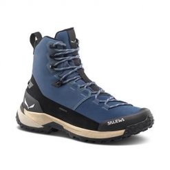 Buty trekkingowe damskie Salewa Puez Winter Mid Powertex. Niebieskie obuwie trekkingowe damskie Salewa, z materiału, za kostkę, bez zapięcia. Za 1,097.00 zł.