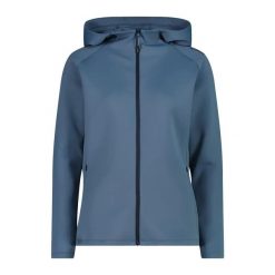 Damska rozciągliwa bluza z kapturem z pełnym zamkiem błyskawicznym 4-way CMP. Brązowe bluzy damskie CMP, xl, bez wzorów, z kapturem. Za 253.00 zł.