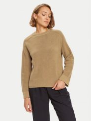 Tommy Hilfiger Sweter WW0WW40751 Beżowy Regular Fit. Brązowe swetry klasyczne damskie Tommy Hilfiger, m, z bawełny, bez kołnierzyka. Za 359.99 zł.