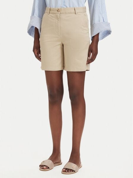 Gant Szorty materiałowe 4020130 Beżowy Regular Fit. Brązowe szorty damskie Gant, bez wzorów, z bawełny. Za 344.99 zł.