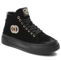 Czarne Sneakersy CheBello Wygodne Skórzane Buty Damskie. Czarne obuwie sportowe damskie CheBello, na wiosnę, bez zapięcia. Za 539.00 zł.