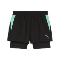 Damskie spodenki 2 w 1 do padla INDIVIDUAL PUMA. Czarne spodenki sportowe damskie Puma, na jesień, s, bez wzorów, z materiału. Za 195.60 zł.