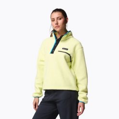 Bluza polarowa damska Columbia Helvetia II Cropped Half Snap Fleece. Żółte bluzy damskie Columbia, bez wzorów, z polaru, bez kaptura. Za 239.99 zł.