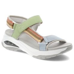 Kolorowe Sandały Rieker Sportowe Obuwie Damskie. Niebieskie obuwie sportowe damskie Rieker, bez wzorów, bez obcasa, bez zapięcia. Za 349.00 zł.