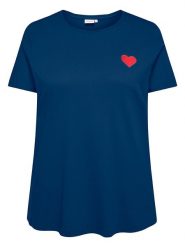 ONLY Carmakoma Koszulka w kolorze niebieskim rozmiar: XS-40/42. Niebieskie bluzki damskie Only Carmakoma, xs, bez wzorów, z bawełny, bez kołnierzyka, bez ramiączek. Za 55.95 zł.