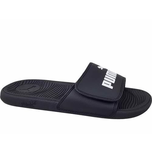 Klapki damskie Puma Cool Cat 2.0 V. Czarne klapki damskie Puma, bez wzorów, z materiału, bez obcasa, bez zapięcia. Za 151.00 zł.