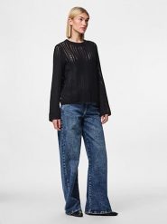 Pieces Sweter w kolorze czarnym rozmiar: XS. Czarne swetry klasyczne damskie Pieces, xs, z bawełny, bez kołnierzyka. Za 61.46 zł.