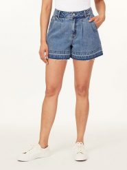 Scotch & Soda Szorty dżinsowe w kolorze niebieskim rozmiar: W31. Niebieskie szorty damskie Scotch & Soda, bez wzorów, z podwyższonym stanem. Za 144.92 zł.