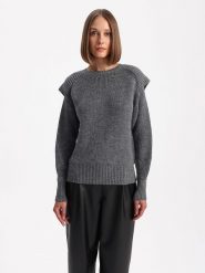 BGN Sweter w kolorze szarym rozmiar: 38. Szare swetry klasyczne damskie BGN, prążkowane, bez kołnierzyka. Za 140.45 zł.