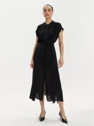 Marella Sukienka letnia Forma 2413221182 Czarny Relaxed Fit. Czarne sukienki damskie Marella, bez wzorów, z wiskozy, bez ramiączek. Za 679.99 zł.