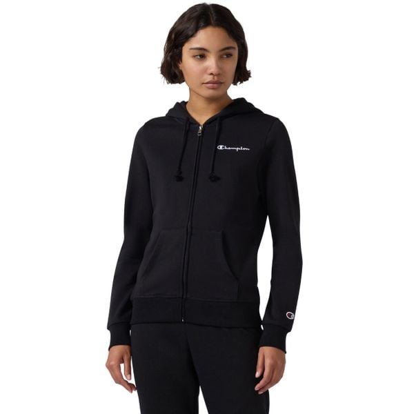 Bluza damska Champion Full Zip Hoodie Sweatshirt. Czarne bluzy damskie Champion, m, bez wzorów, z bawełny, z kapturem. Za 205.99 zł.