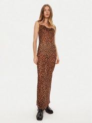 One Teaspoon Sukienka letnia 26654 Brązowy Slim Fit. Brązowe sukienki damskie One Teaspoon, bez wzorów, z syntetyku, bez ramiączek. Za 329.99 zł.