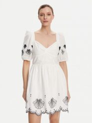 French Connection Sukienka letnia 71YOT Biały Regular Fit. Białe sukienki damskie French Connection, bez wzorów, z bawełny, bez ramiączek. Za 539.99 zł.