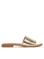 Lasocki Klapki EST-AFIONA-01 Złoty. Żółte klapki damskie Lasocki, bez wzorów, ze skóry, bez obcasa, bez zapięcia. Za 119.99 zł.