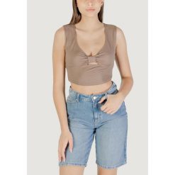 Stanik opaska Kobieta ONLY Onljany S/L Twist Top Jrs. Brązowe biustonosze sportowe damskie Only, bez wzorów. Za 126.65 zł.