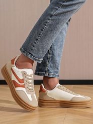 Sixth Sens Sneakersy w kolorze pomarańczowo-jasnobrązowo-kremowym rozmiar: 37. Brązowe obuwie sportowe damskie Sixth Sens, bez zapięcia. Za 101.23 zł.