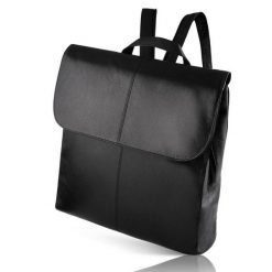 Plecak skórzany damski PAOLO PERUZZI T-72-BL czarny. Czarne plecaki PAOLO PERUZZI, bez wzorów, z materiału. Za 359.99 zł.