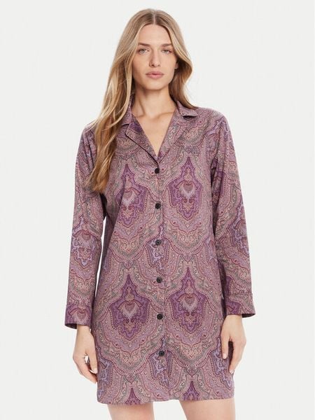 LAUREN RALPH LAUREN Koszula nocna ILN32449 Fioletowy Regular Fit. Fioletowe koszule nocne i halki Lauren Ralph Lauren, bez wzorów, z wiskozy, bez ramiączek. Za 269.99 zł.