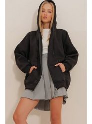 Trend Alaçatı Stili Bluza w kolorze czarnym rozmiar: M. Czarne bluzy damskie Trend Alaçatı Stili, m, bez wzorów, bez kaptura. Za 127.65 zł.