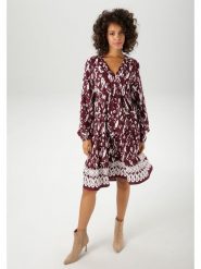 Aniston Sukienka w kolorze bordowo-białym rozmiar: 42. Czerwone sukienki damskie Aniston, bez wzorów, z wiskozy, bez ramiączek. Za 78.66 zł.