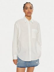 Calvin Klein Jeans Koszula J20J224436 Biały Relaxed Fit. Białe koszule damskie Calvin Klein Jeans, xxl, bez wzorów, z bawełny, bez kołnierzyka, bez ramiączek. Za 229.99 zł.