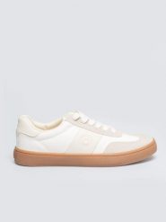 Sneakersy damskie z kontrastową podeszwą beżowe TT274798 801. Brązowe obuwie sportowe treningowe Big Star, z dresówki, na fitness i siłownię. Za 149.99 zł.