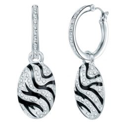 Lulu & Jane Stop metali Zdobienie kryształkami Swarovski® Kolczyki koła 1 ct Damski. Białe kolczyki damskie Lulu & Jane, srebrne. Za 459.99 zł.