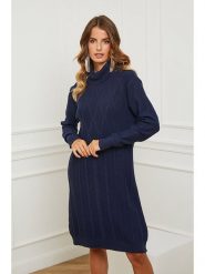 Joséfine Sukienka dzianinowa "Bernie" w kolorze niebieskim rozmiar: XL. Niebieskie sukienki damskie Joséfine, bez wzorów, z dzianiny, bez ramiączek. Za 220.95 zł.