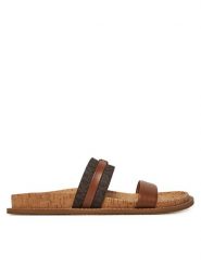 MICHAEL Michael Kors Klapki Mandy 40S5MAFS3L Brązowy. Brązowe klapki damskie MICHAEL Michael Kors, bez wzorów, z materiału, bez obcasa, bez zapięcia. Za 369.99 zł.