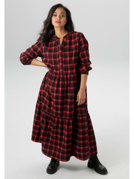 Aniston Sukienka w kolorze czerwono-czarnym rozmiar: 46. Czarne sukienki damskie Aniston, bez wzorów, bez ramiączek. Za 91.56 zł.