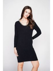 C& Jo Sukienka dzianinowa w kolorze czarnym rozmiar: 34. Czarne sukienki damskie C& Jo, bez wzorów, z dzianiny, klasyczne, bez ramiączek. Za 121.99 zł.