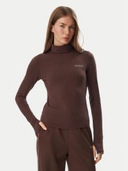 Guess Bluzka V6BP11 K6907 Brązowy ciemny Slim Fit. Brązowe bluzki damskie Guess, s, z aplikacjami, z bawełny, bez kołnierzyka, bez ramiączek. Za 194.99 zł.